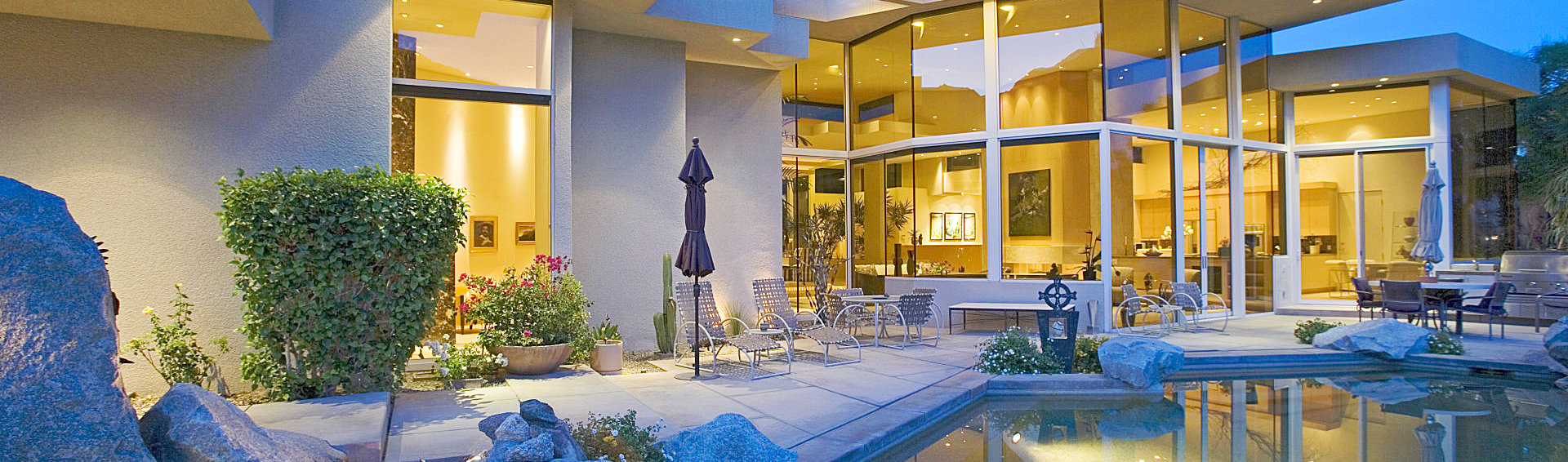 House with pool in backyard
